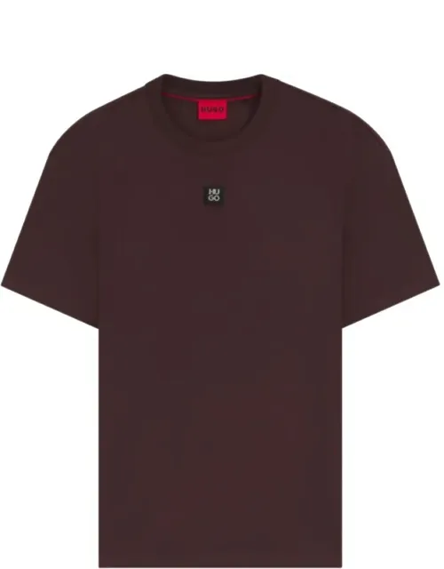 Interlock Cotton T-shirt With Metallic Stacked Logo Badge