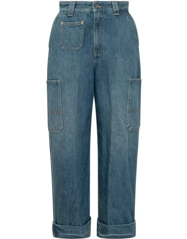 Straight Leg Cargo Jeans