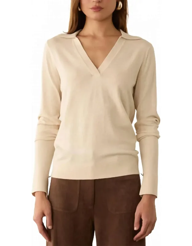 Adeline Collared Long Sleeve Knit Sweater