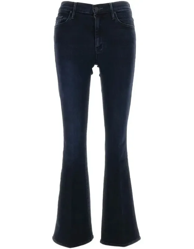 _flared Jeans With Back Pockets And Zipper Loops_
