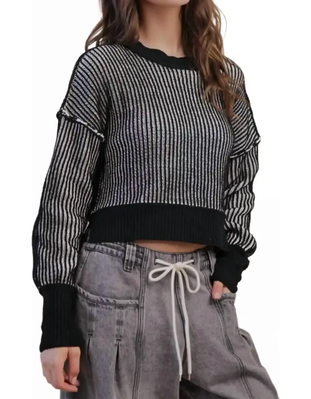 Cropped Stripe Sweater