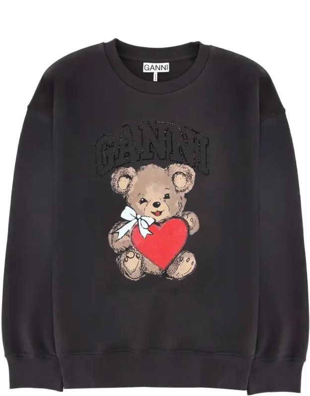 Ganni Sweatshirt With Relaxed Fit And 100% Organic Cotton