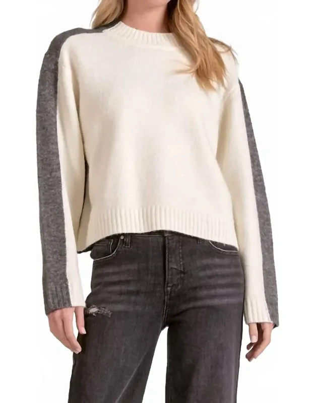 Color Block Stripe Sleeve Detail Sweater