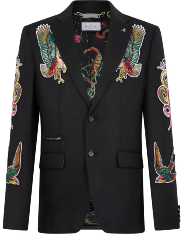 Blazer With Tattoo Embroidery