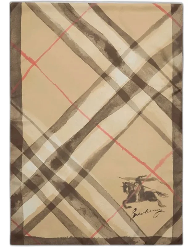 Silk Check Scarf