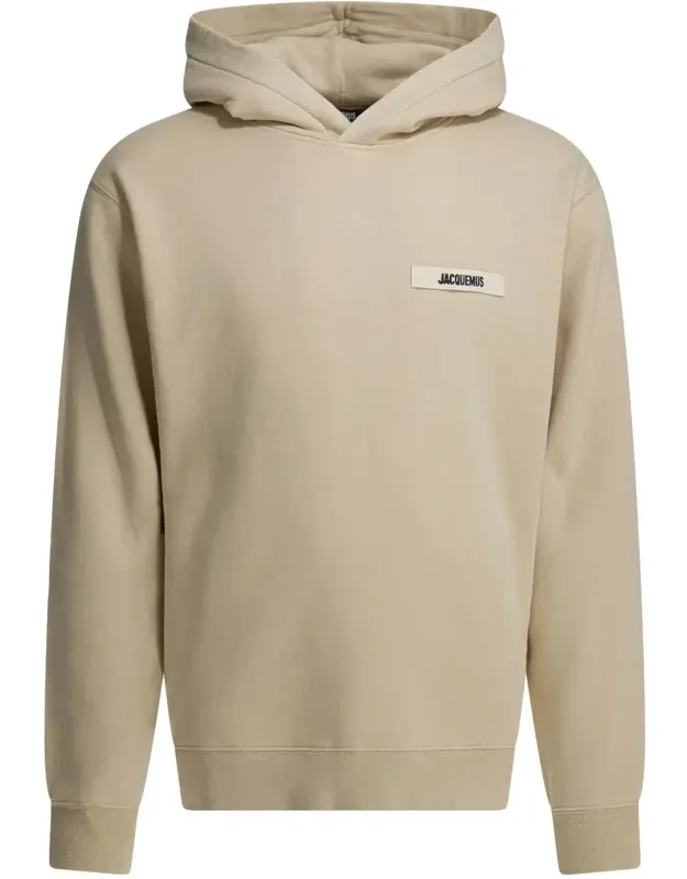 "gros Grain" Hoodie With Adjustable Drawstring Hood And Ribbed Cuffs