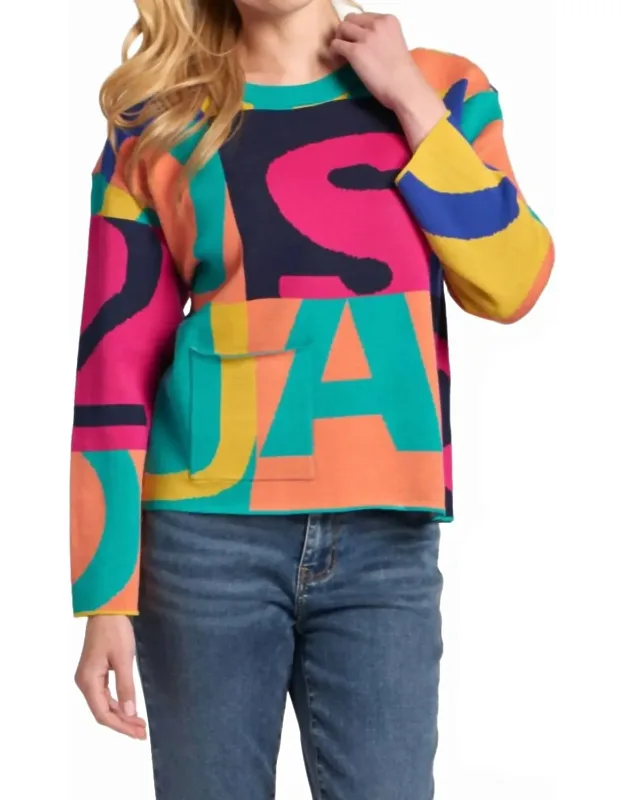 Graphic Graffiti Pullover Sweater