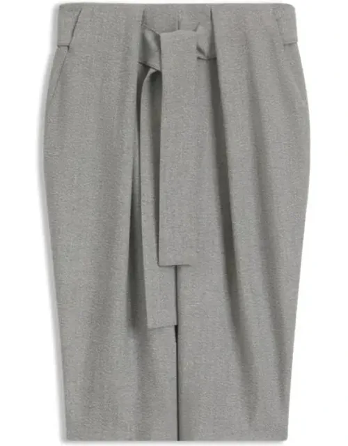 Pleated Belt Skirt