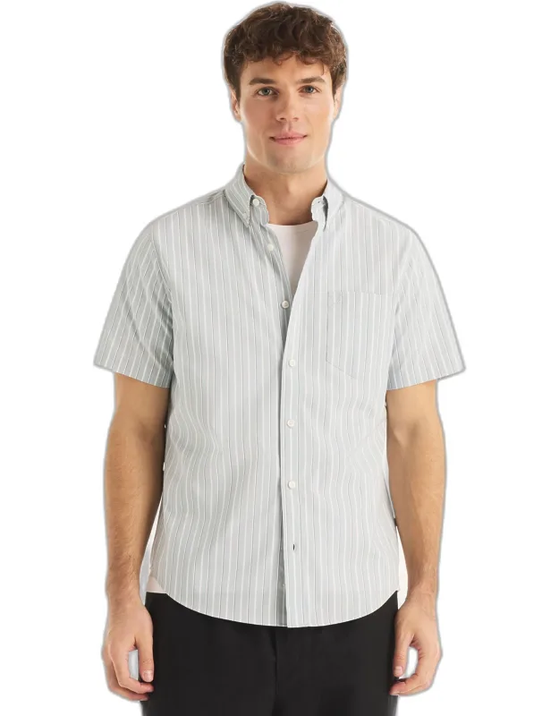 Nautica Classic Fit Striped Short-sleeve Shirt - Moisture-wicking, Non-iron