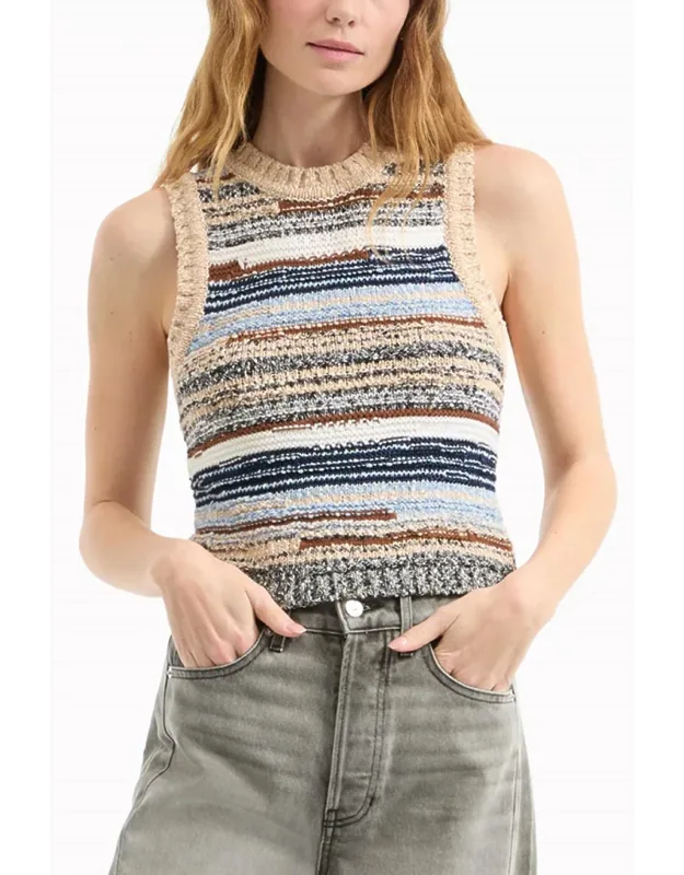 Cropped Jerrell Knit Tank - Luxurious Blend, Textured Design