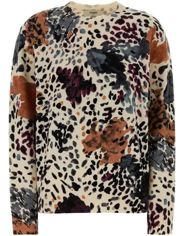 Printed Wool Blend Sweater