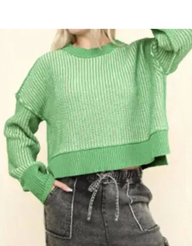 Cropped Stripe Sweater