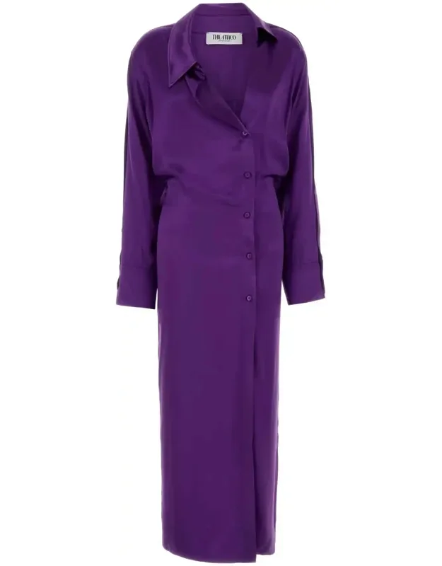 Satin Shirt Dress
