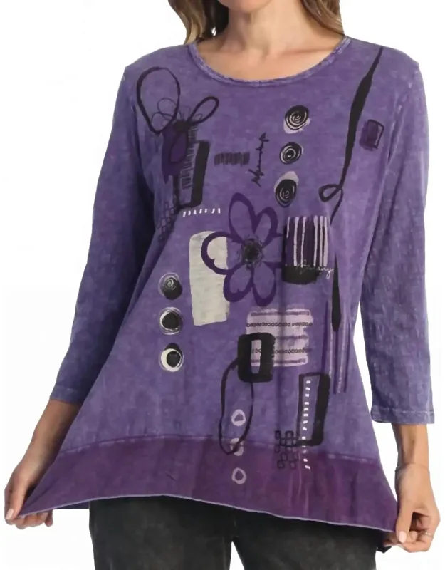 Botany Mineral Washed Cotton Georgette Contrast Top