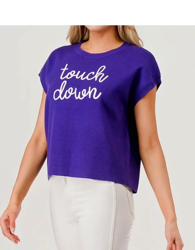 Touch Down Cap Sleeve Sweater
