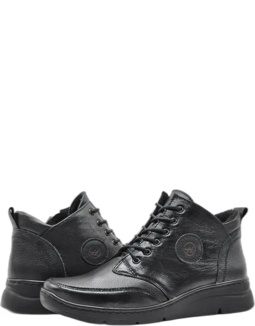 Fleece-lined Zip-up Leather Boots
