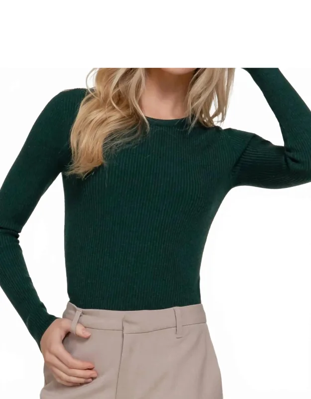 Ribbed Knit Long Sleeve Top