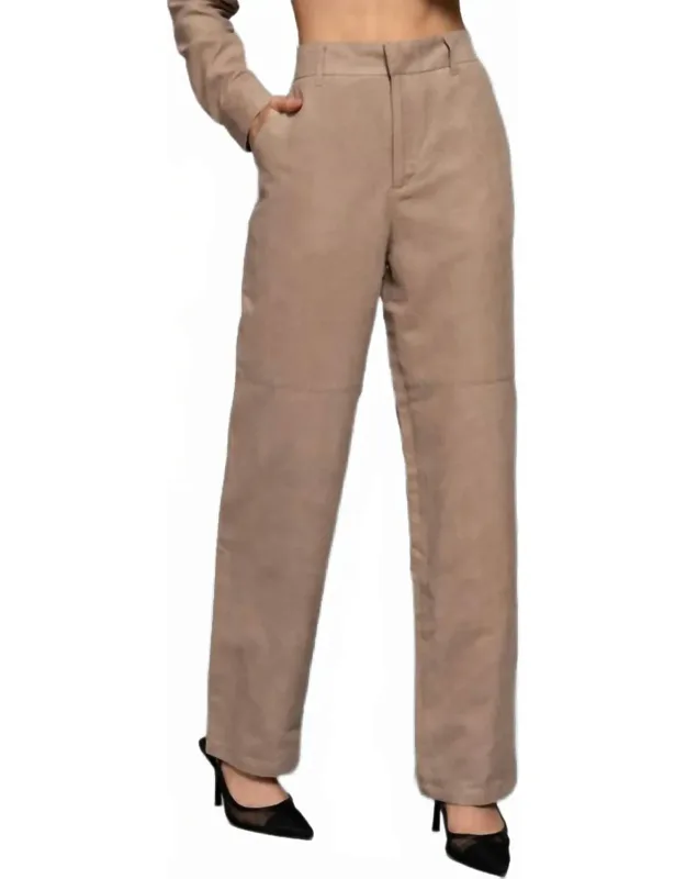 Suede Straight Leg Pants