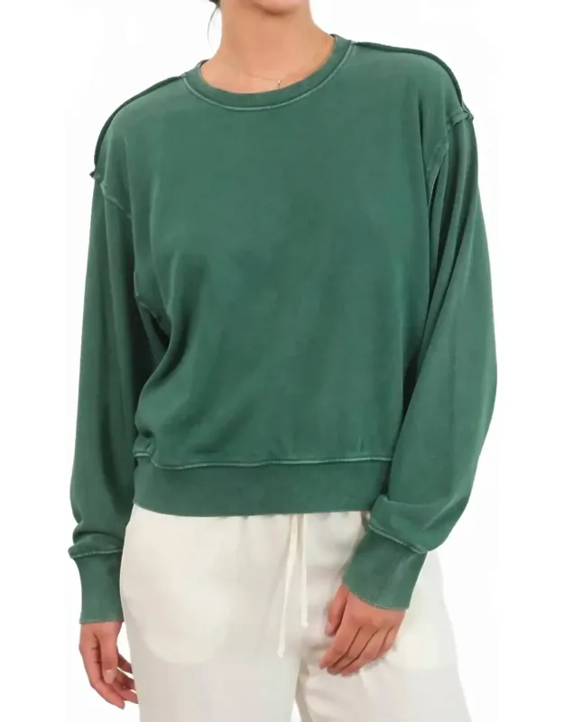 Drop Shoulder Crop Sweatshirt