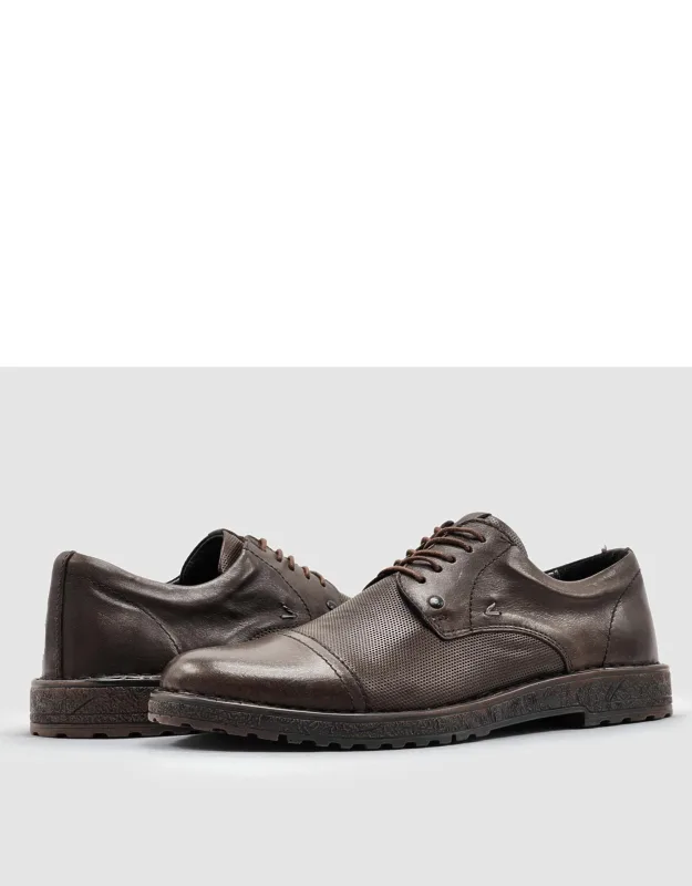 Derby Toe-cap Leather Dress Shoes