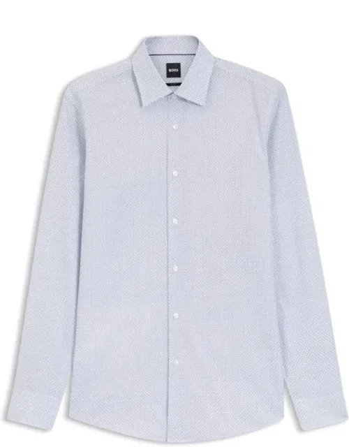 Printed Slim-fit Shirt In Italian-made Twill