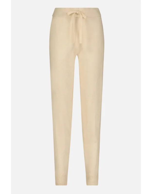 Embroidered Cotton Blend Pants With Drawstring