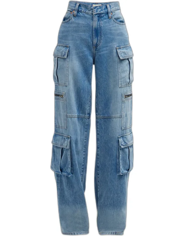 Baggy Denim Cargo Pants