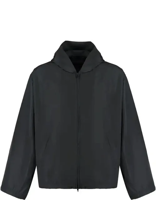 Technical Fabric Hooded Full-zip Jacket