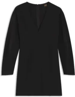 Cutline-detail Dress With V Neck