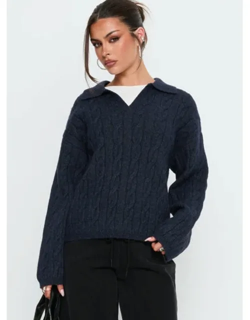 Collared Cable Knit Sweater