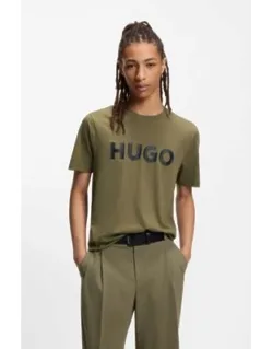 Hugo Logo-print T-shirt In Jersey - Soft Cotton