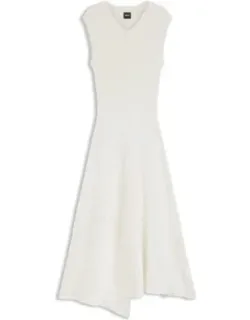 Bouclé-yarn Dress In A Slim Fit