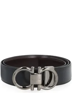 Logo Buckle Leather Belt