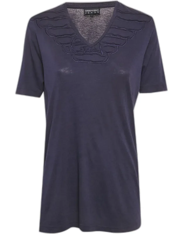 Ruffled V-neck T-shirt