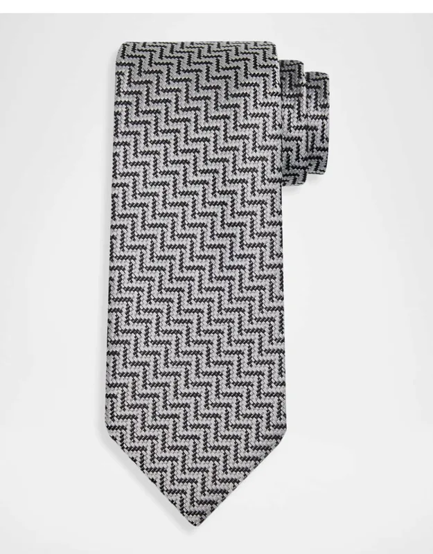 Diagonal Chevron Silk Tie