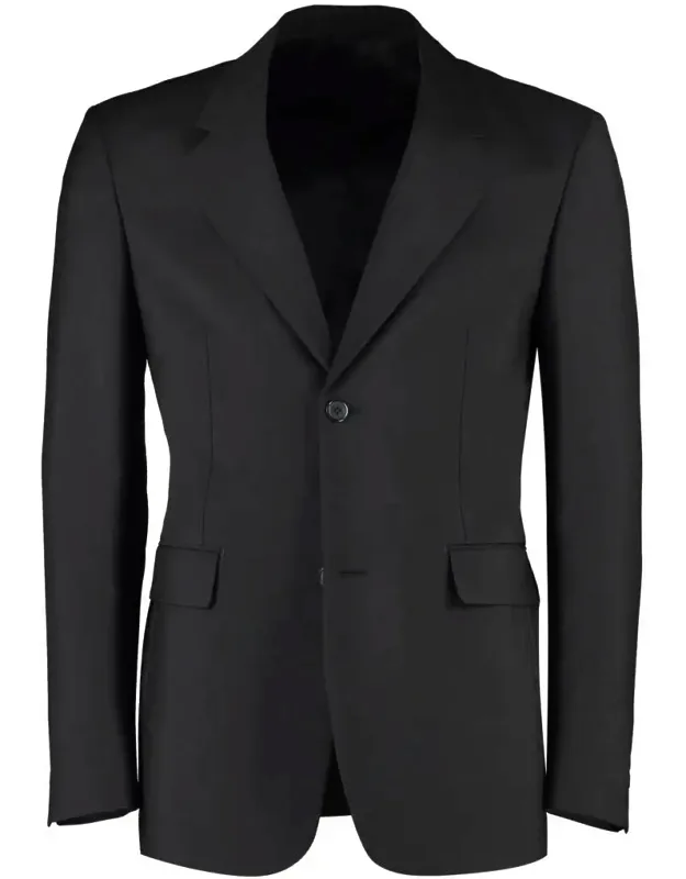 Padded Shoulders Wool And Mohair Blazer