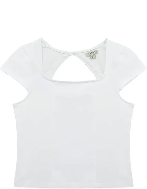 Square Neck Mod Cap T-shirt