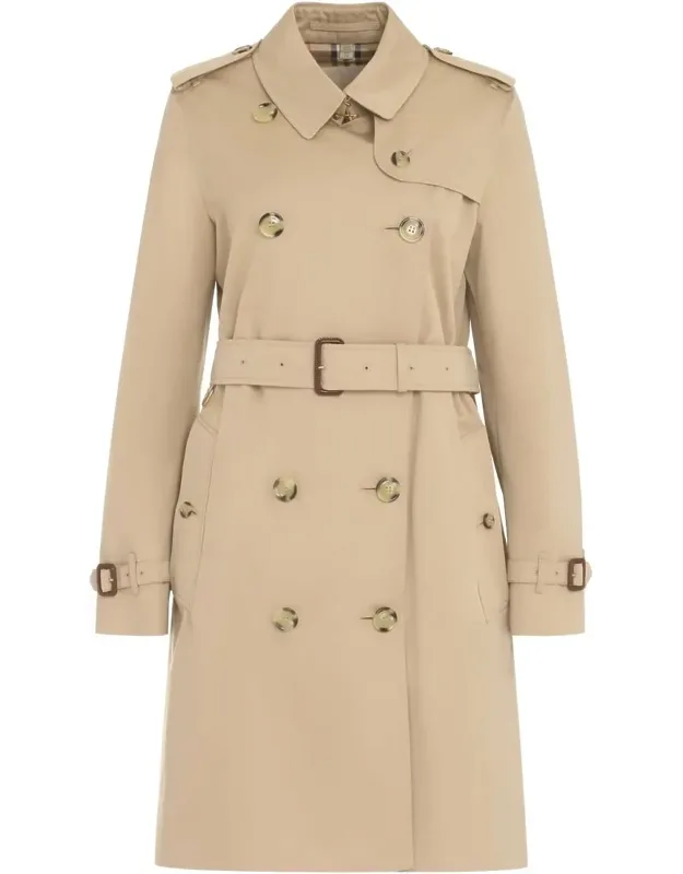 Cotton Trench Coat With Double-breasted Fastening And Waist Belt