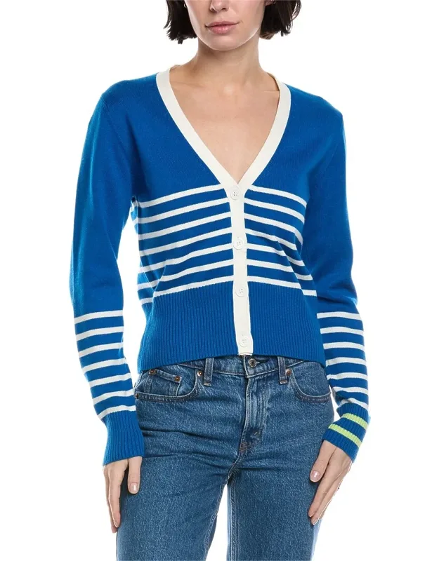Irregular Stripe Cashmere-blend Cardigan