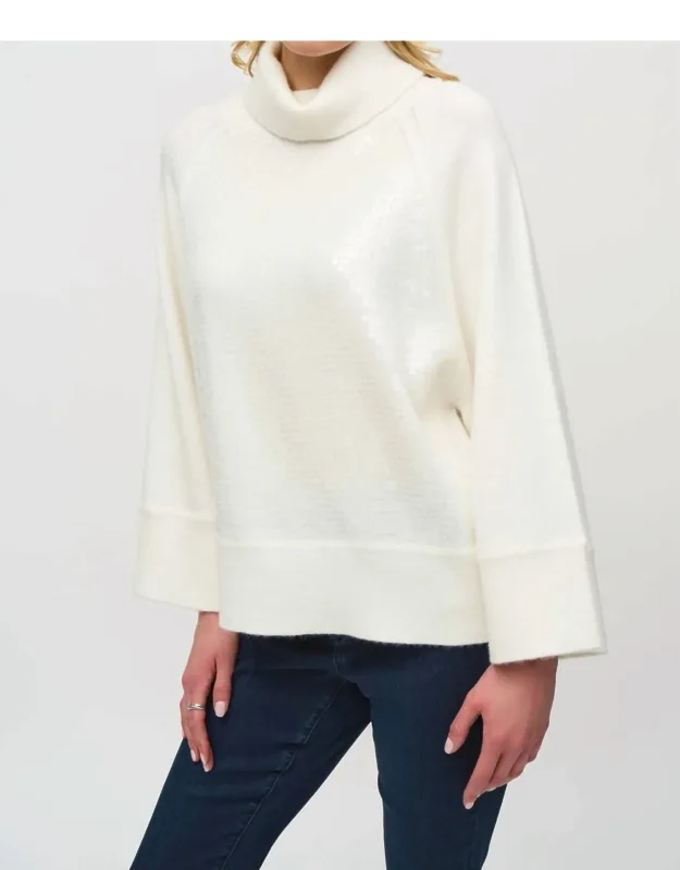 Sequin Turtleneck Sweater