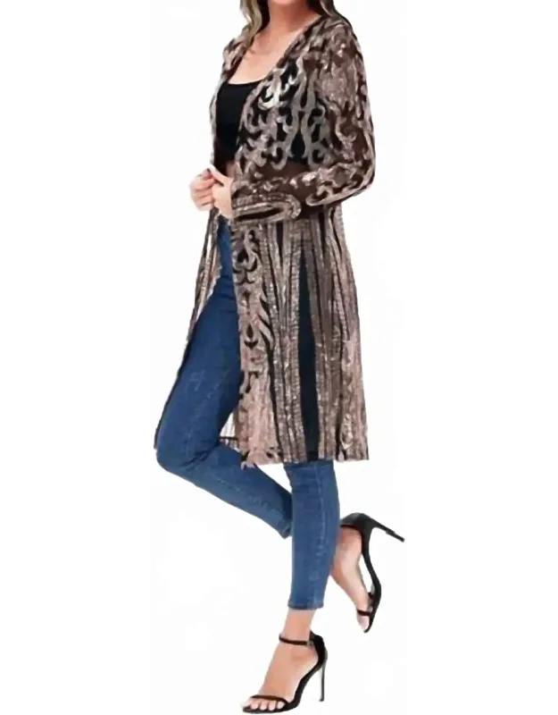 Sequin Mesh Kimono Cardigan