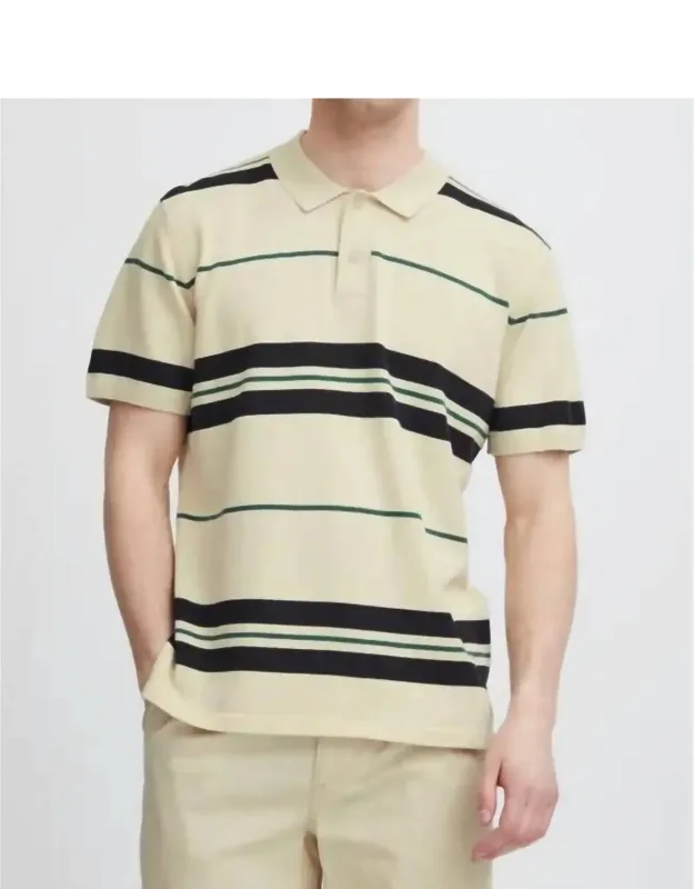Knitted Striped Polo Shirt