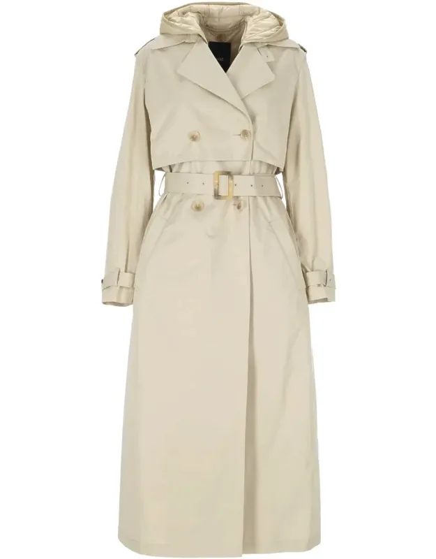 Add Coat With Double-breasted Front Buttons And Removable Hood