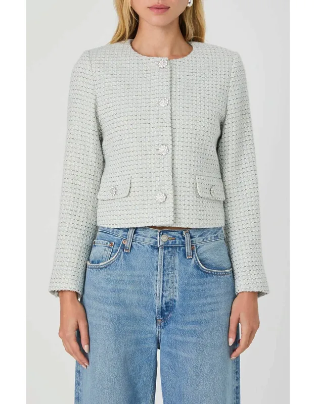 Tweed Embellished Crop Jacket