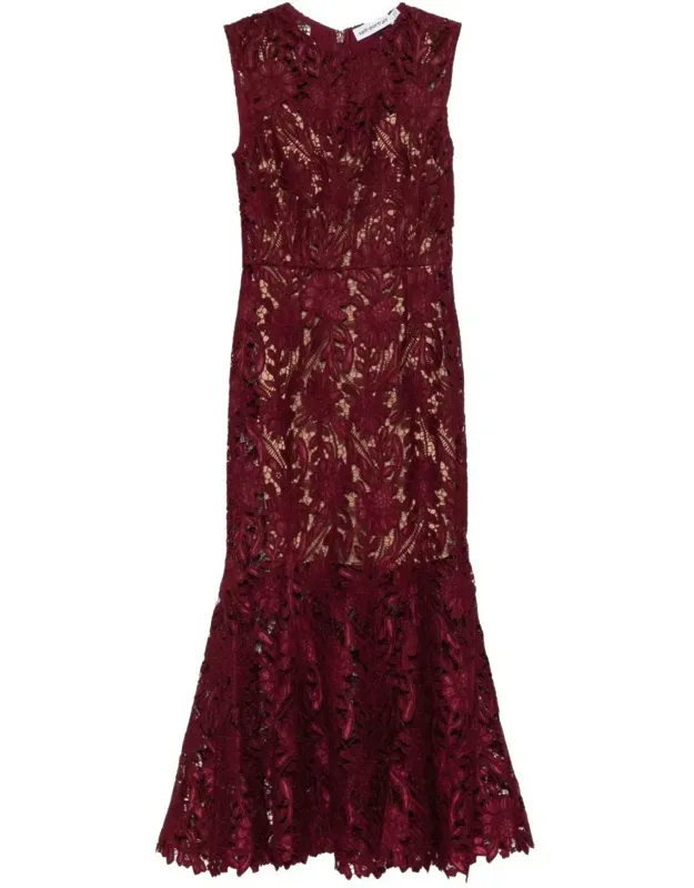 Self-portrait Dress With Rear Zip Fastening And Hook Fastening