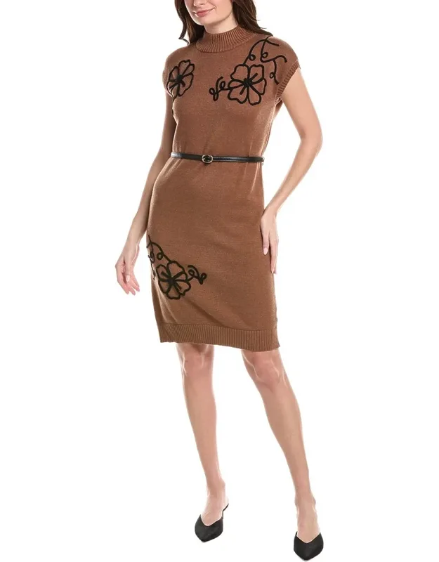 Embroidery Jersey Shift Dress