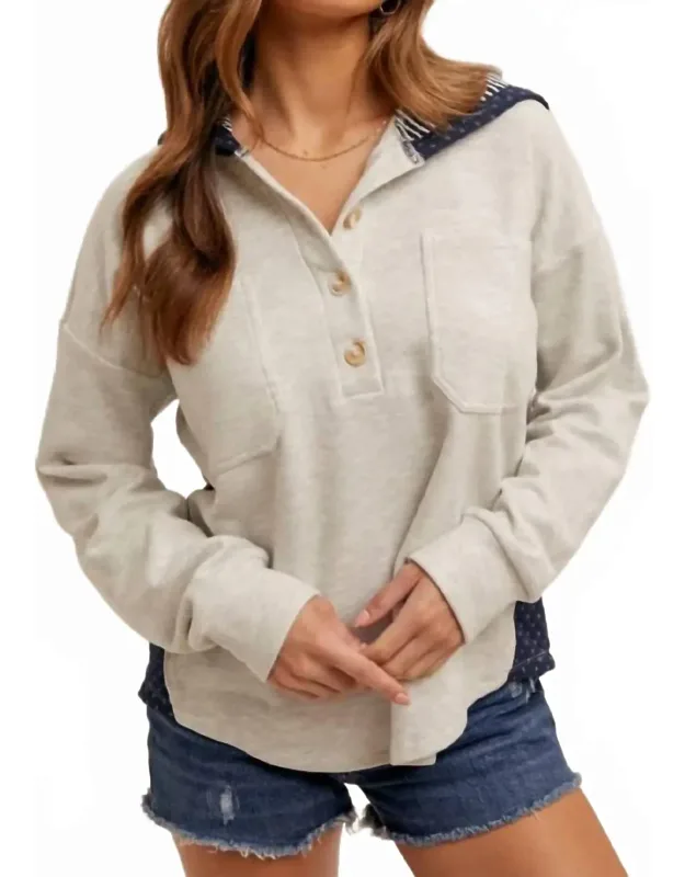 Cozy Little Contrast Pullover Hoodie