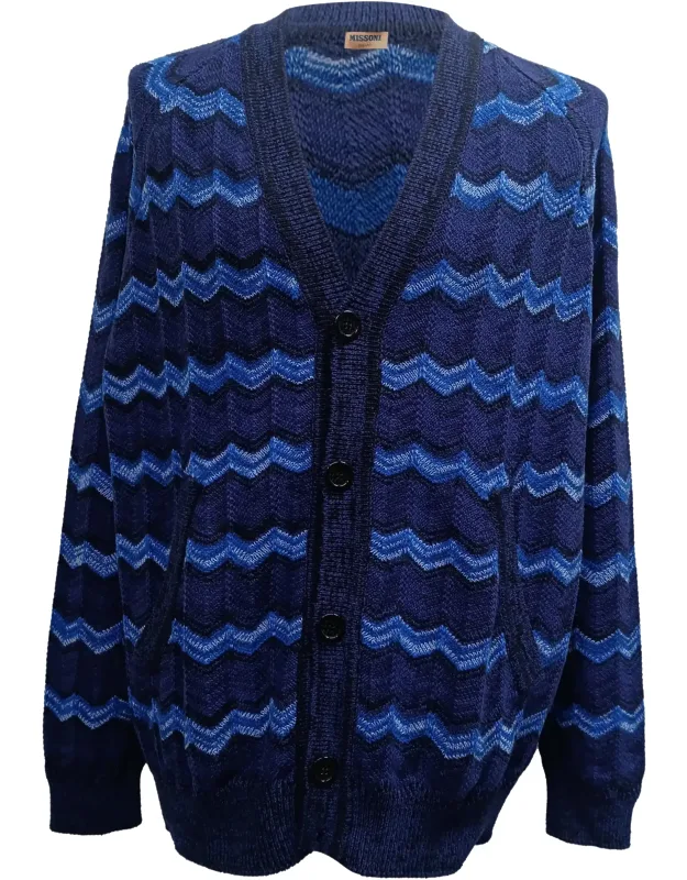 Intarsia Knitted Buttoned Cardigan