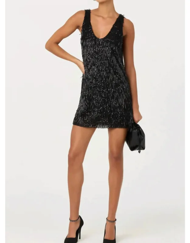 Emani Mini Dress With Sequin Design And Scoop Neckline