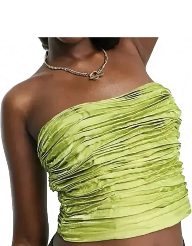 Ruffle Pleated Bandeau Top